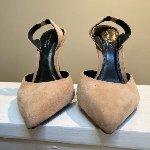Elyse Walker Los Angeles. Style “Lady”. Sling Back Pumps Size 37 (6.5 US) Tan - Picture 2 of 12
